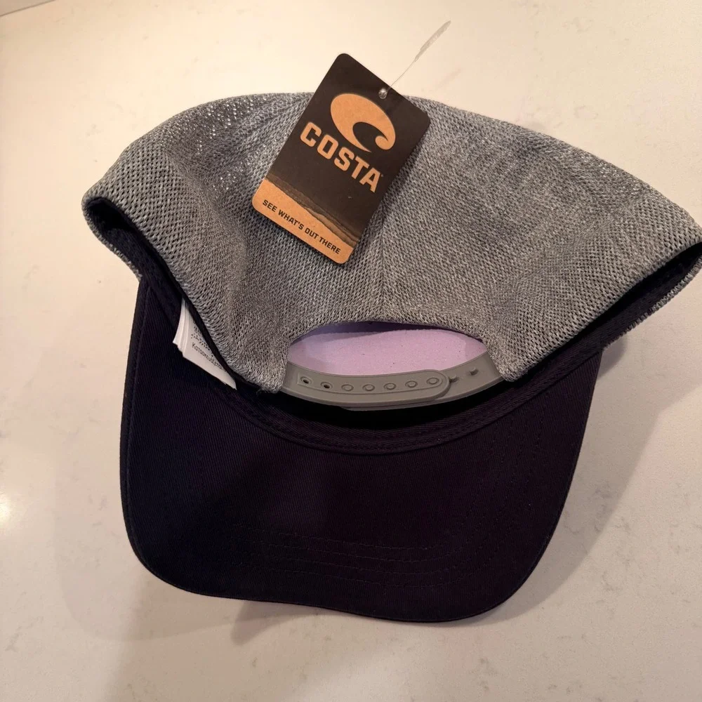 Costa‎ Del Mar NEW Twill Trucker Pride Logo Hat Fishing Mesh SnapBack Cap Navy